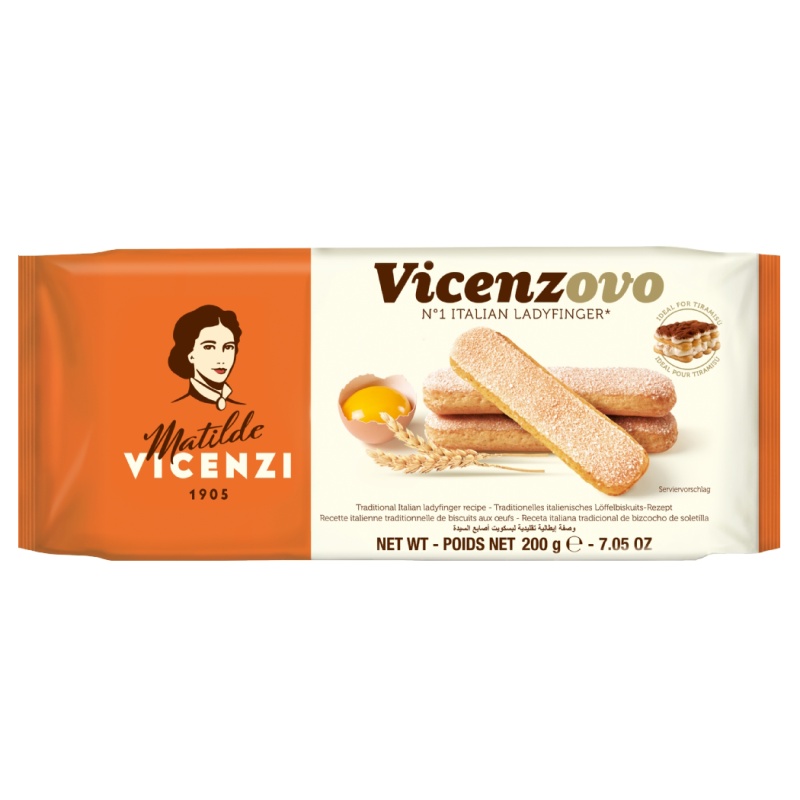 Vicenzovo Italian Savoiardi Ladyfinger Dessert Biscuits Matilde Vicenzi 200g